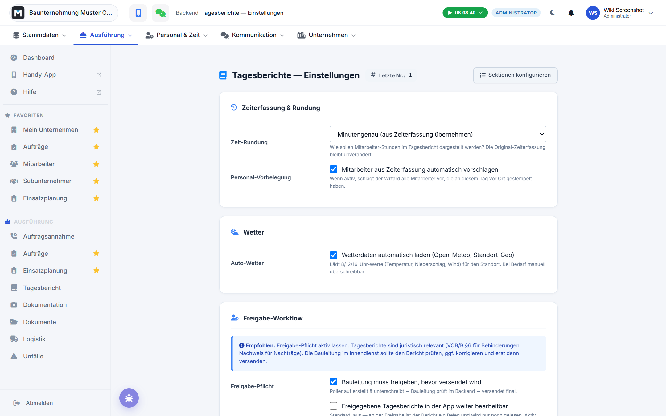 Einstellungen für das PDF-Layout des Berichts
