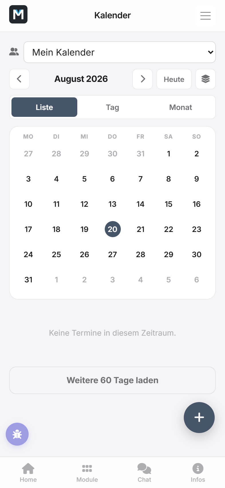 Kalender-Listenansicht